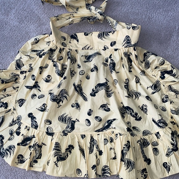 Franklin Covey Other - Vintage Kitchen Waist Half Apron Rooster Chick Egg Print Yellow Black
